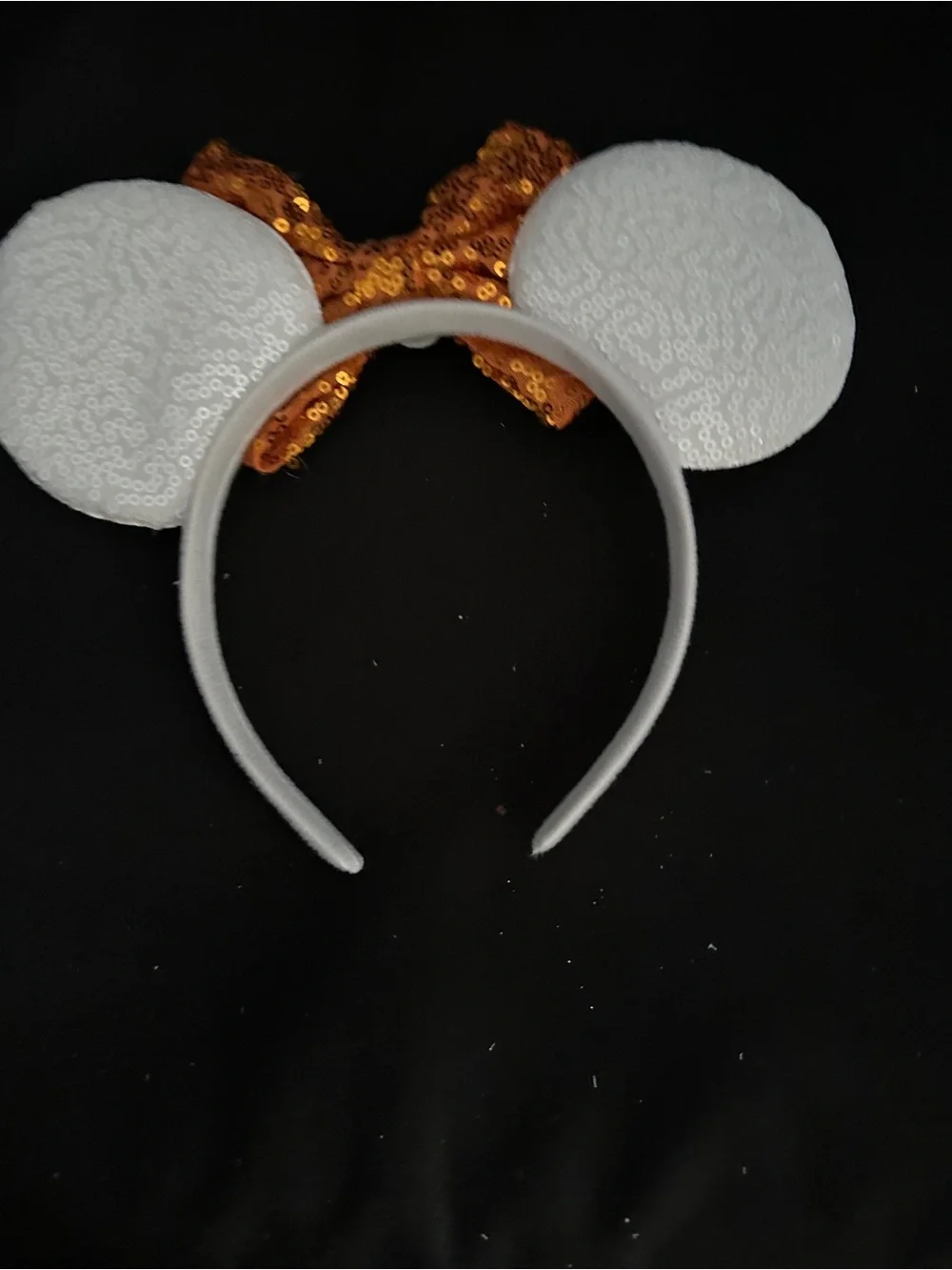 Nightmare before Christmas Jack orange black belt Sequin Bow Skull Ears